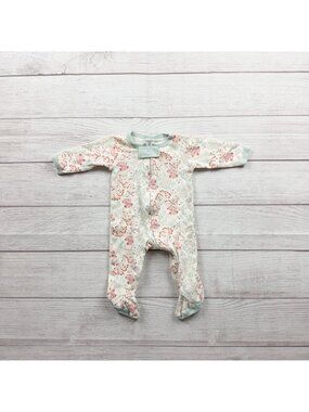 The Peanutshell Floral Footed Sleeper Baby Pajamas 0-3 Months